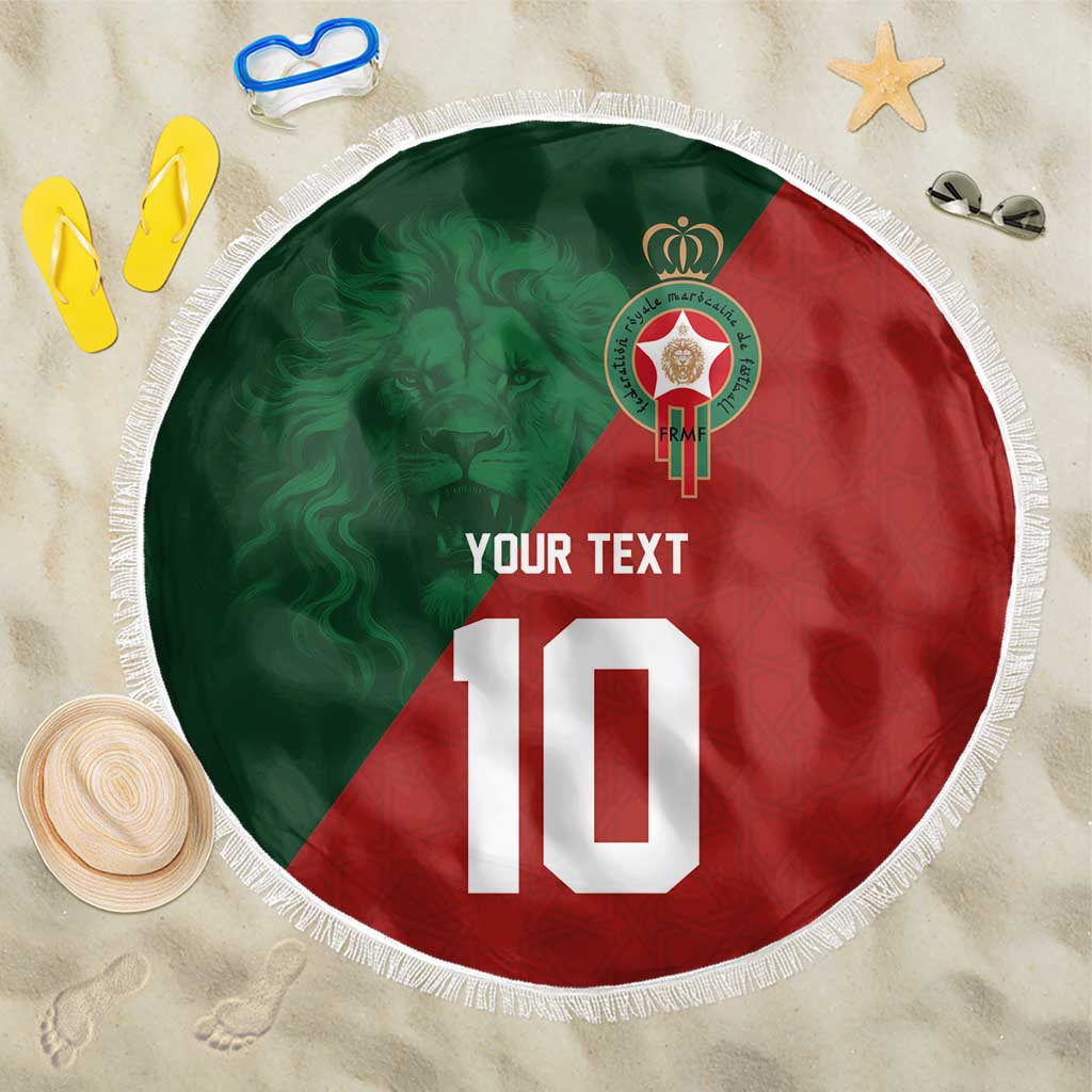 Custom Morocco National Football Beach Blanket The Atlas Lions Spirit - Wonder Print Shop