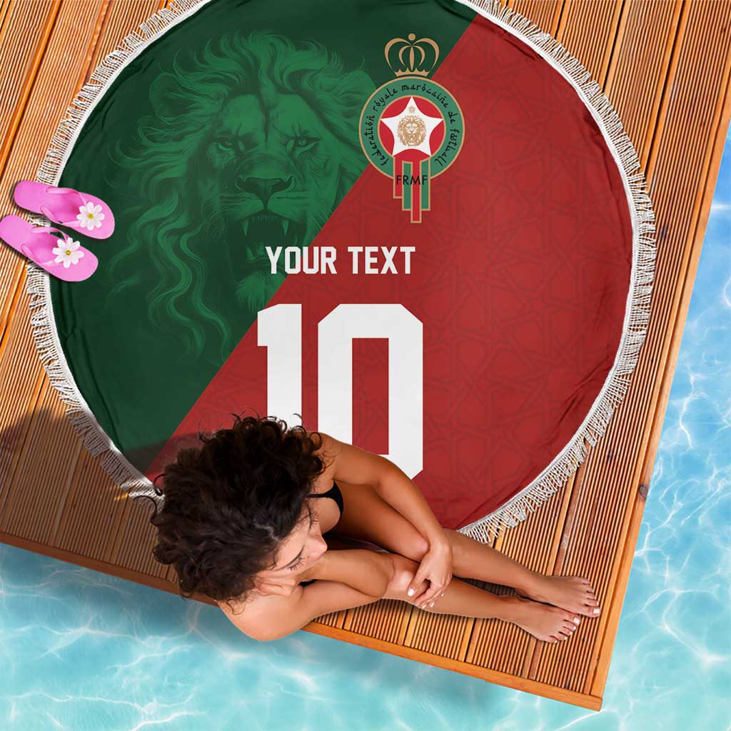 Custom Morocco National Football Beach Blanket The Atlas Lions Spirit - Wonder Print Shop