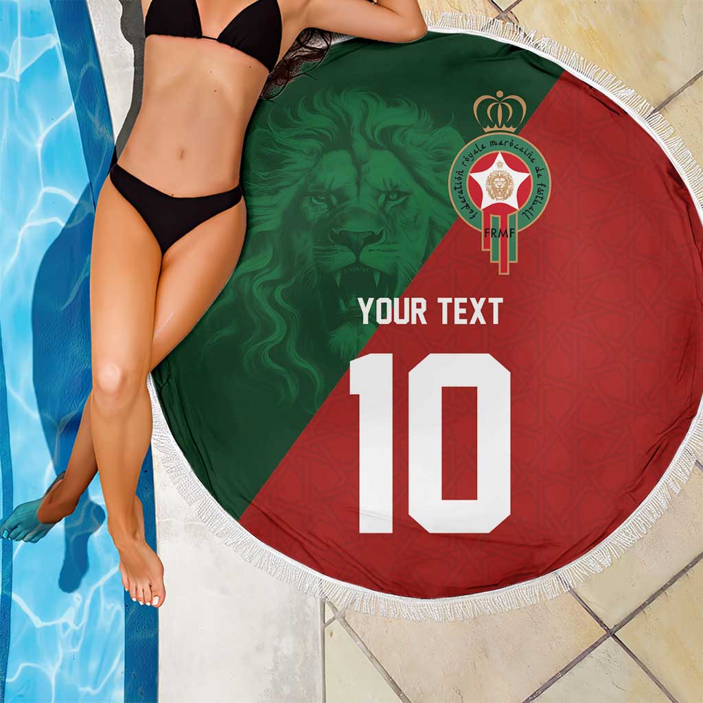 Custom Morocco National Football Beach Blanket The Atlas Lions Spirit - Wonder Print Shop