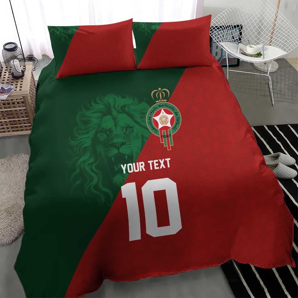 Custom Morocco National Football Bedding Set The Atlas Lions Spirit - Wonder Print Shop