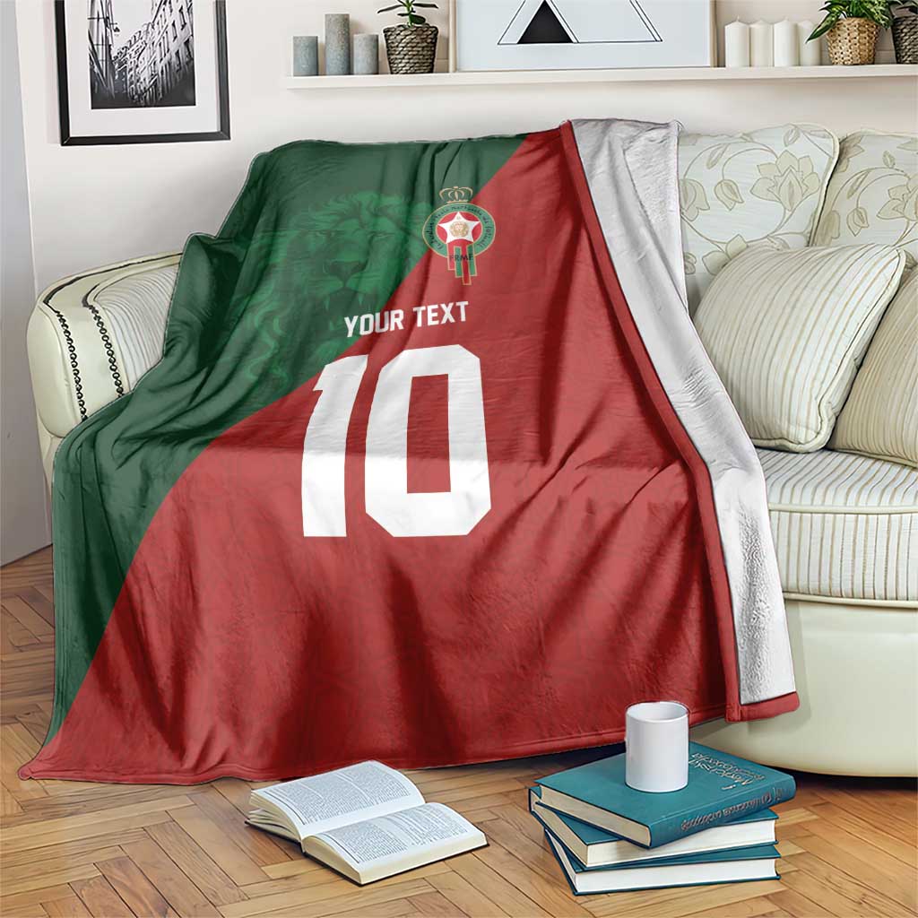 Custom Morocco National Football Blanket The Atlas Lions Spirit - Wonder Print Shop