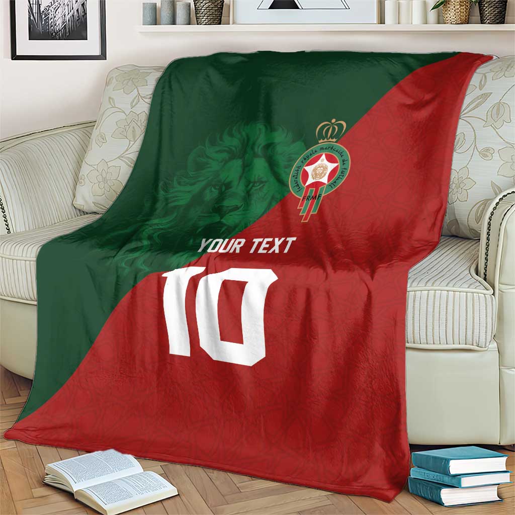 Custom Morocco National Football Blanket The Atlas Lions Spirit - Wonder Print Shop
