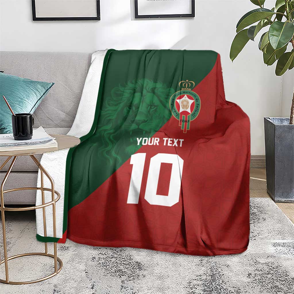Custom Morocco National Football Blanket The Atlas Lions Spirit - Wonder Print Shop