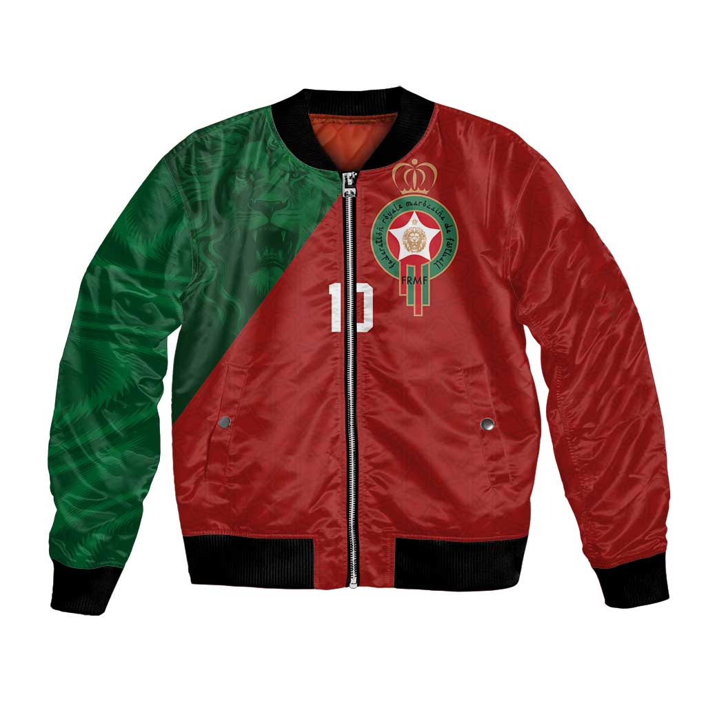 Custom Morocco National Football Bomber Jacket The Atlas Lions Spirit - Wonder Print Shop