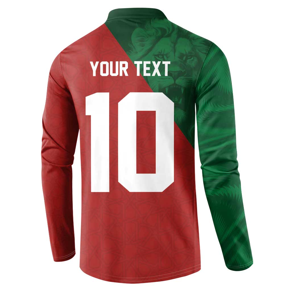 Custom Morocco National Football Button Sweatshirt The Atlas Lions Spirit - Wonder Print Shop
