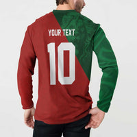 Custom Morocco National Football Button Sweatshirt The Atlas Lions Spirit - Wonder Print Shop