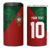 Custom Morocco National Football 4 in 1 Can Cooler Tumbler The Atlas Lions Spirit - Wonder Print Shop