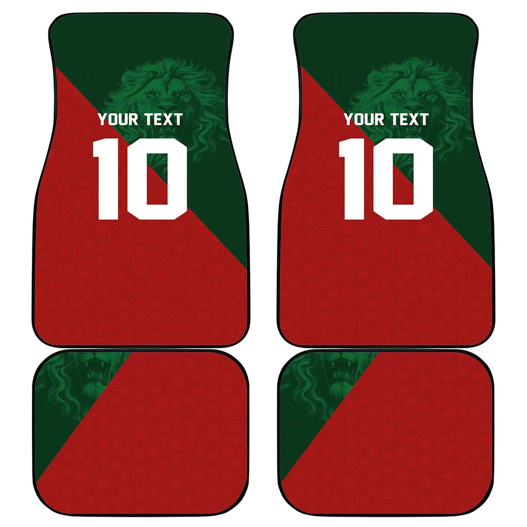Custom Morocco National Football Car Mats The Atlas Lions Spirit - Wonder Print Shop