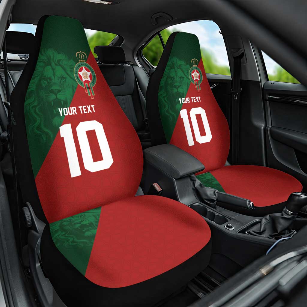 Custom Morocco National Football Car Seat Cover The Atlas Lions Spirit - Wonder Print Shop