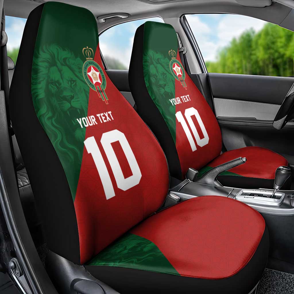 Custom Morocco National Football Car Seat Cover The Atlas Lions Spirit - Wonder Print Shop