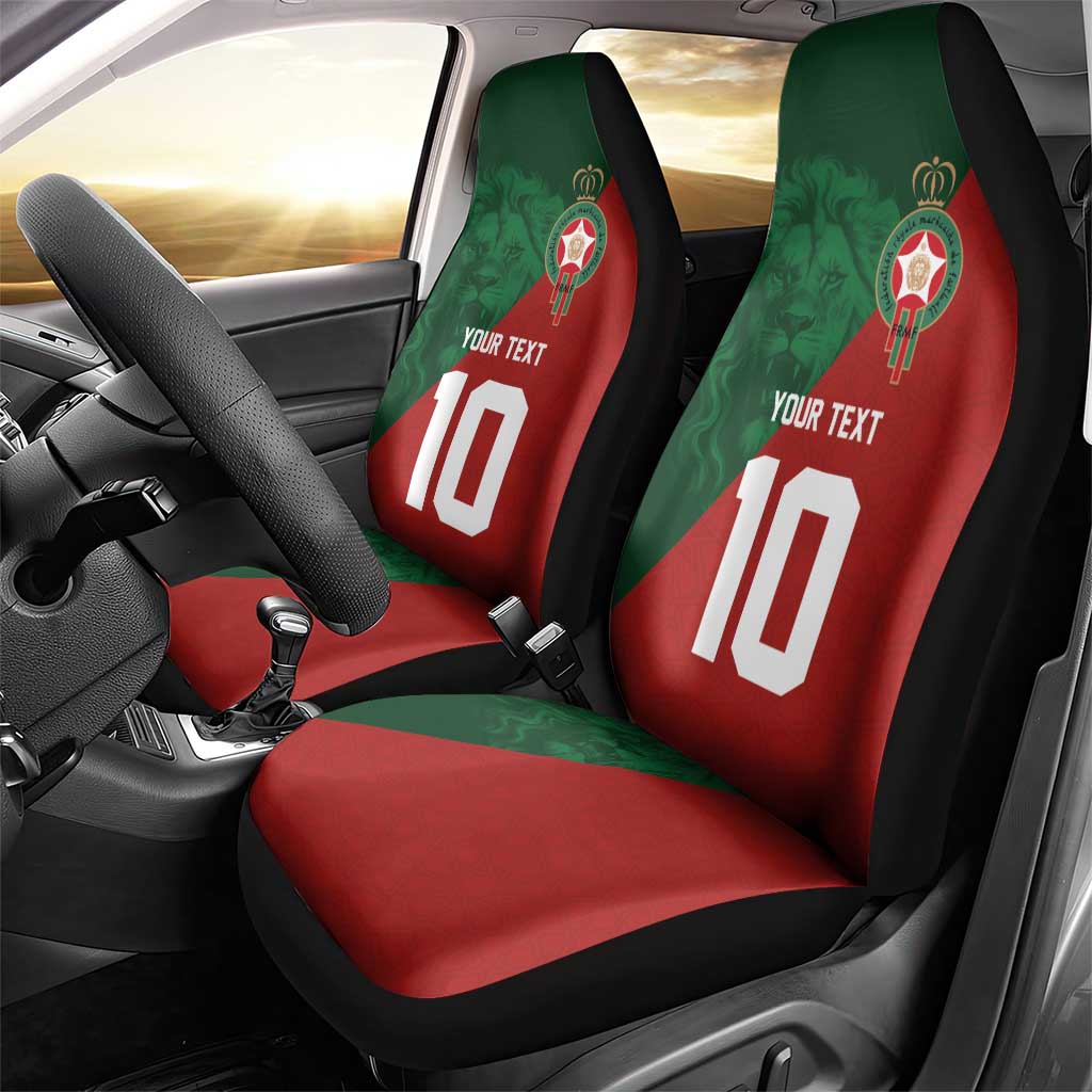 Custom Morocco National Football Car Seat Cover The Atlas Lions Spirit - Wonder Print Shop