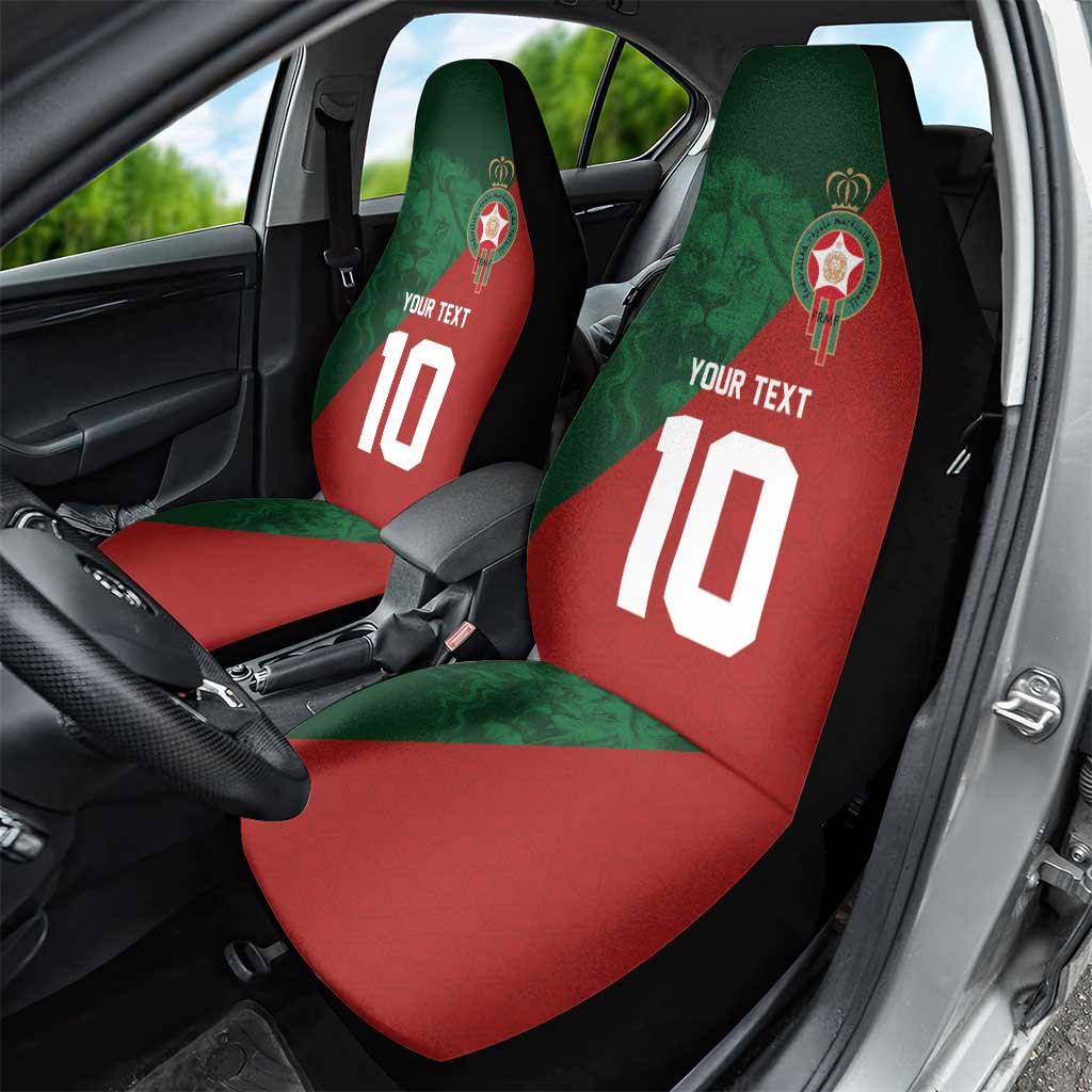 Custom Morocco National Football Car Seat Cover The Atlas Lions Spirit - Wonder Print Shop