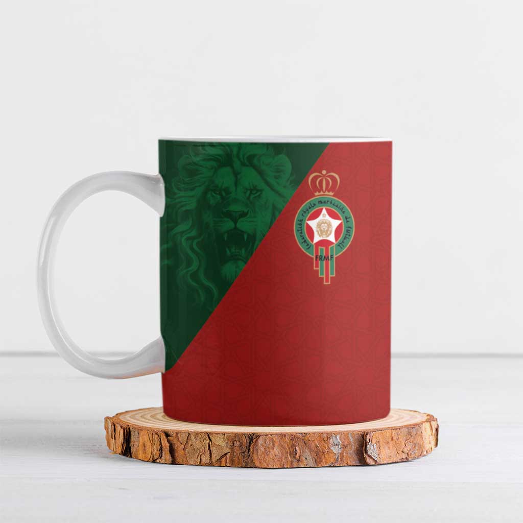 Custom Morocco National Football Ceramic Mug The Atlas Lions Spirit - Wonder Print Shop