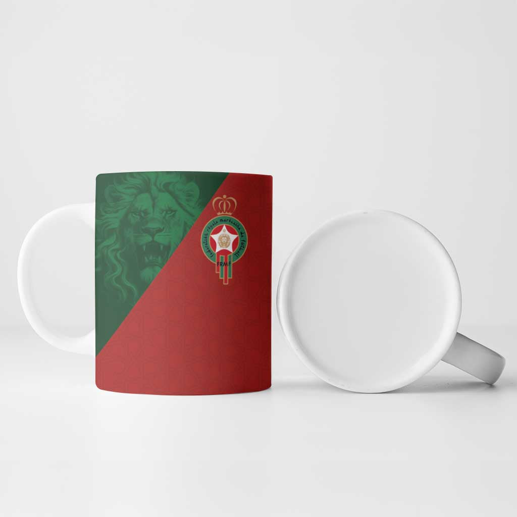 Custom Morocco National Football Ceramic Mug The Atlas Lions Spirit - Wonder Print Shop