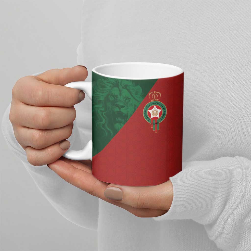 Custom Morocco National Football Ceramic Mug The Atlas Lions Spirit - Wonder Print Shop