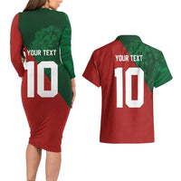 Custom Morocco National Football Couples Matching Long Sleeve Bodycon Dress and Hawaiian Shirt The Atlas Lions Spirit - Wonder Print Shop