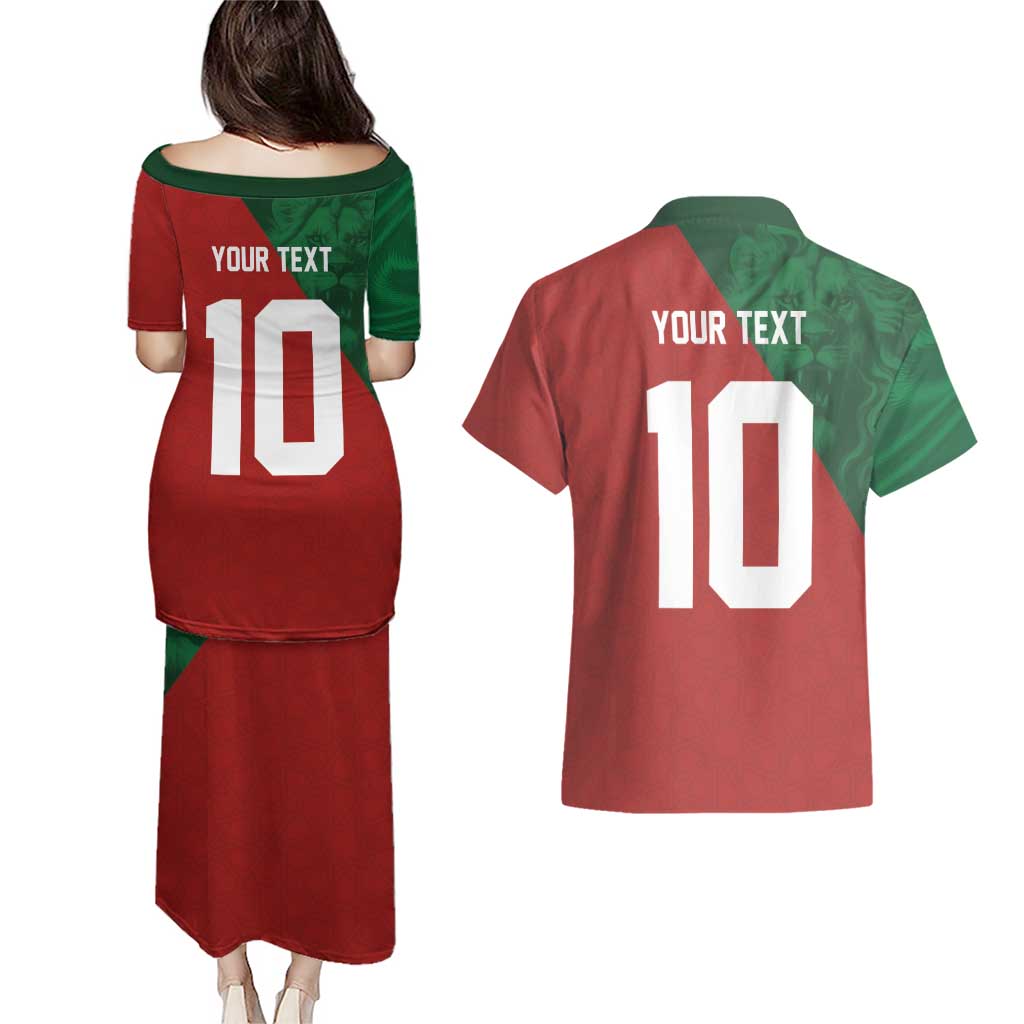 Custom Morocco National Football Couples Matching Puletasi and Hawaiian Shirt The Atlas Lions Spirit - Wonder Print Shop
