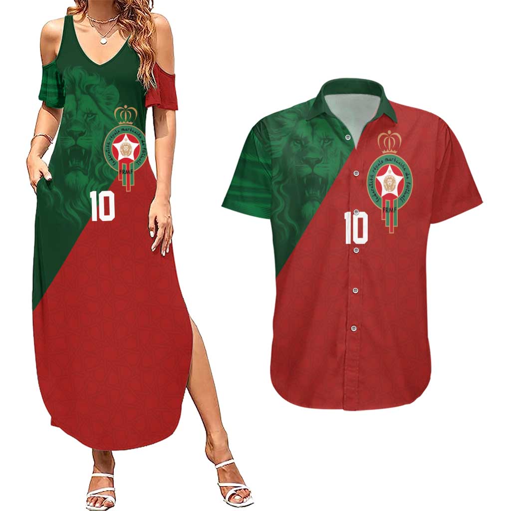 Custom Morocco National Football Couples Matching Summer Maxi Dress and Hawaiian Shirt The Atlas Lions Spirit - Wonder Print Shop