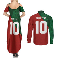 Custom Morocco National Football Couples Matching Summer Maxi Dress and Long Sleeve Button Shirt The Atlas Lions Spirit - Wonder Print Shop