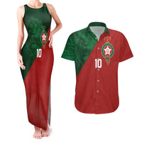 Custom Morocco National Football Couples Matching Tank Maxi Dress and Hawaiian Shirt The Atlas Lions Spirit - Wonder Print Shop