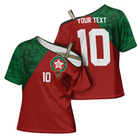 Custom Morocco National Football Cross Shoulder Shirt The Atlas Lions Spirit - Wonder Print Shop
