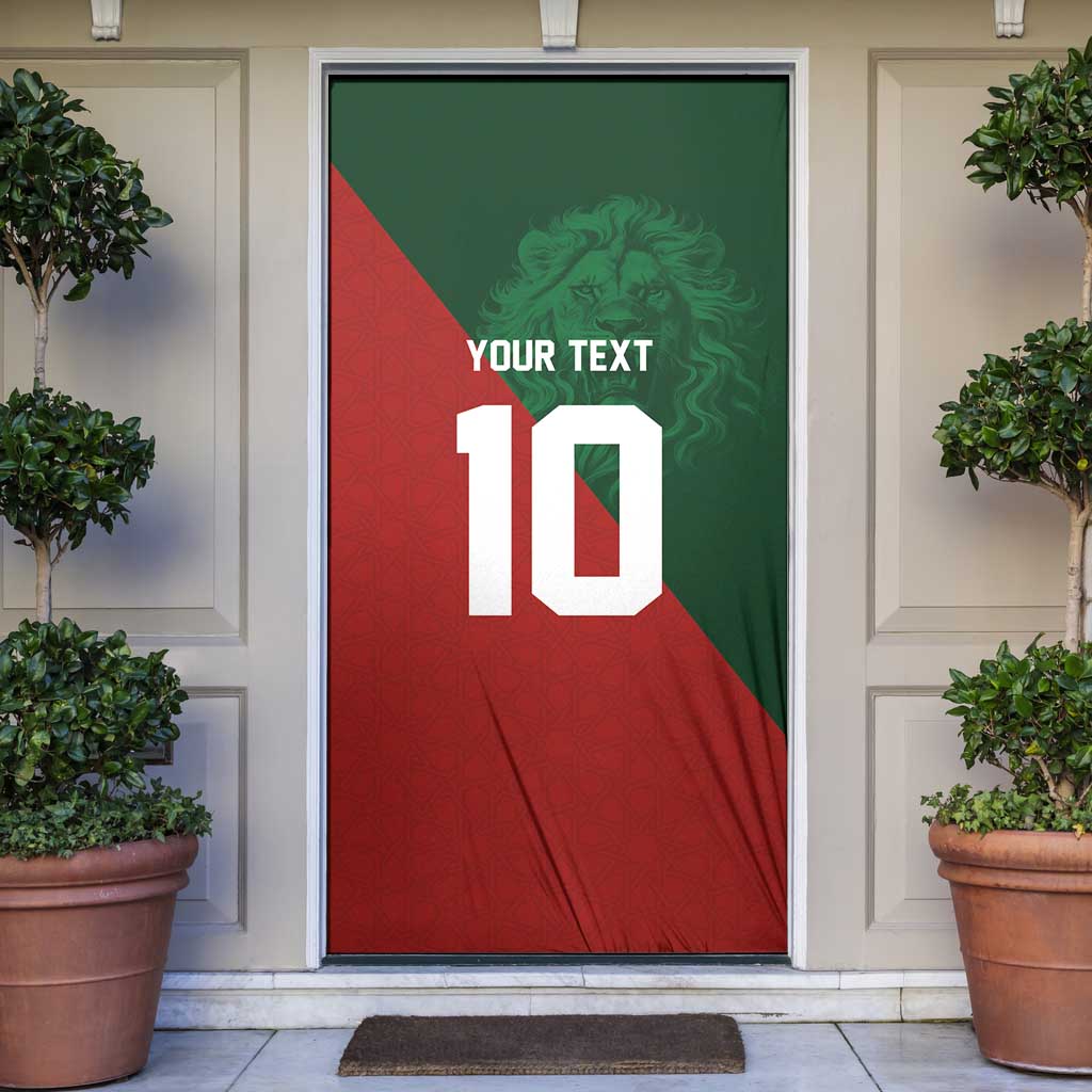 Custom Morocco National Football Door Cover The Atlas Lions Spirit - Wonder Print Shop