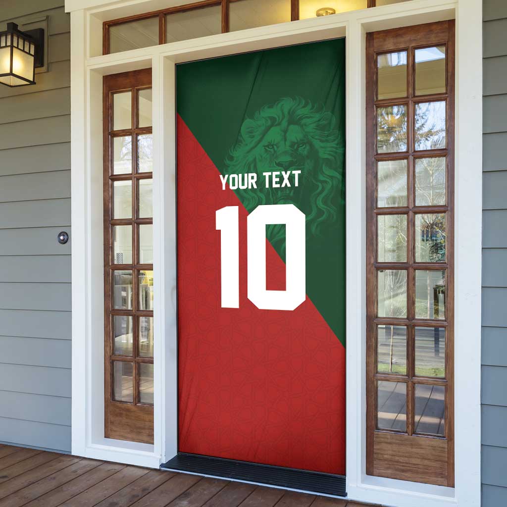 Custom Morocco National Football Door Cover The Atlas Lions Spirit - Wonder Print Shop