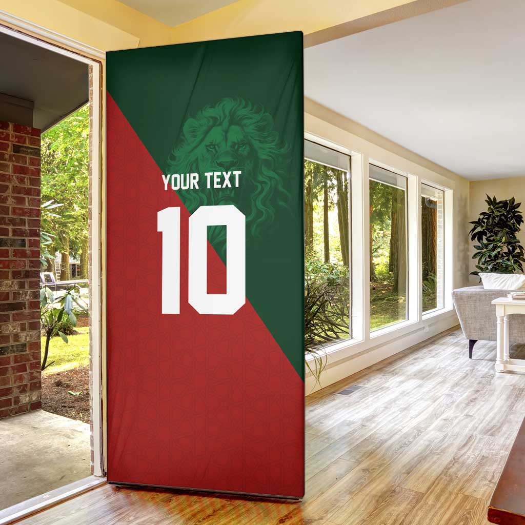 Custom Morocco National Football Door Cover The Atlas Lions Spirit - Wonder Print Shop