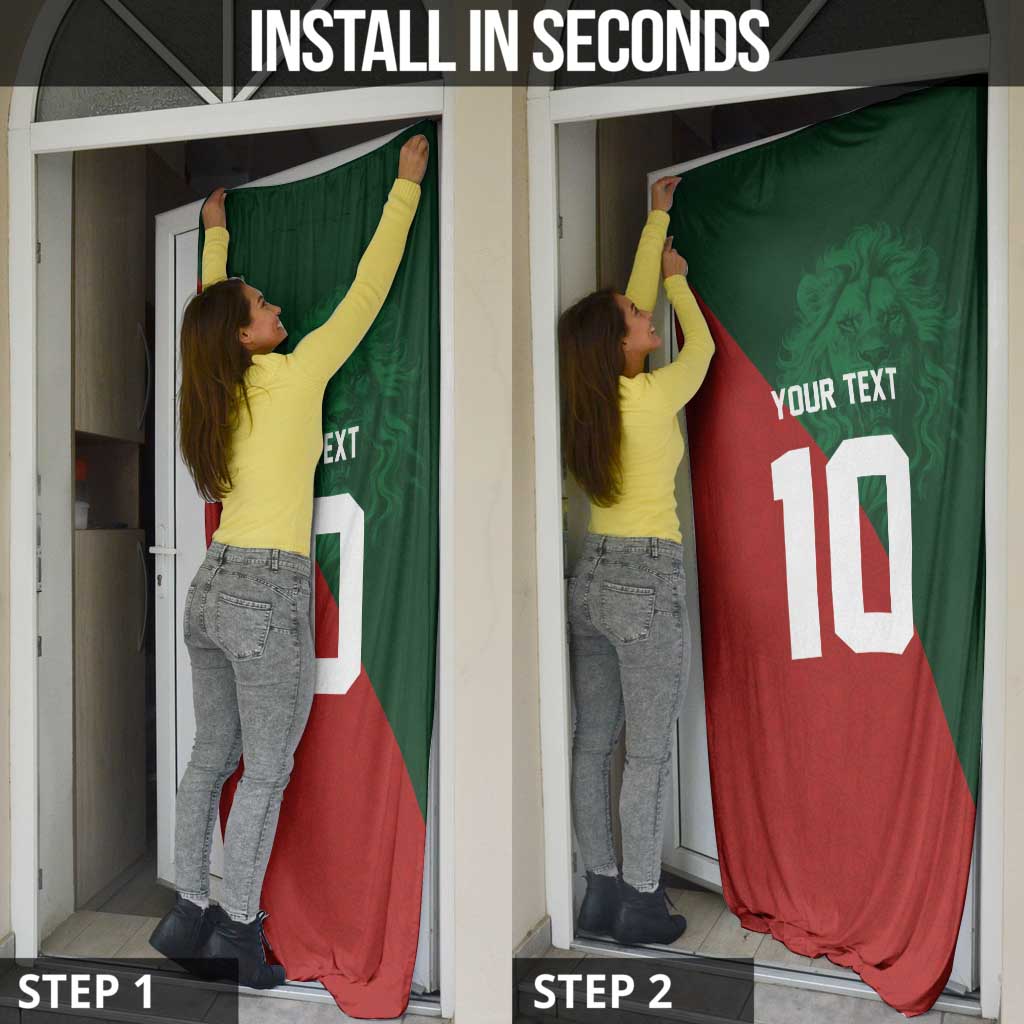 Custom Morocco National Football Door Cover The Atlas Lions Spirit - Wonder Print Shop