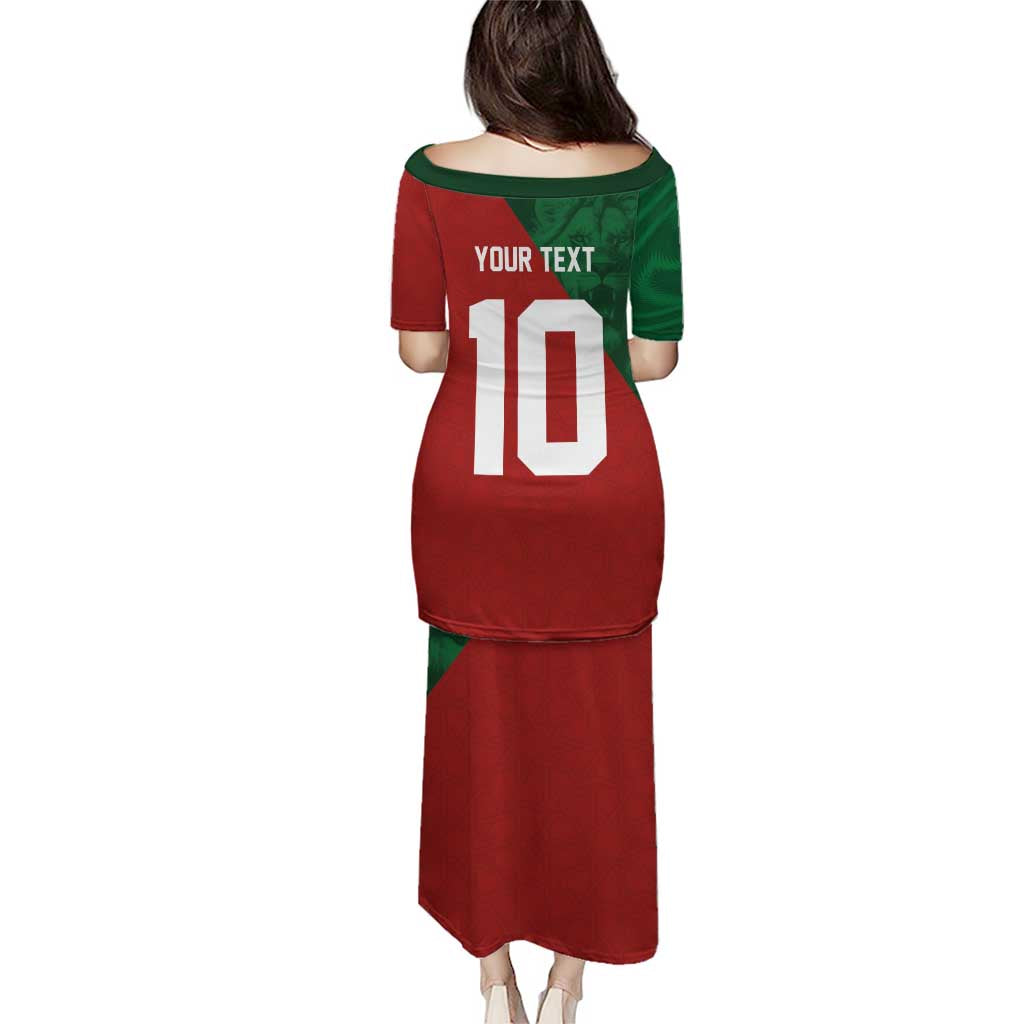 Custom Morocco National Football Family Matching Puletasi and Hawaiian Shirt The Atlas Lions Spirit - Wonder Print Shop