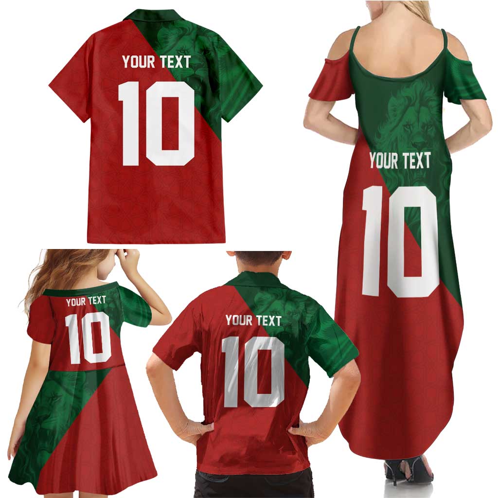 Custom Morocco National Football Family Matching Summer Maxi Dress and Hawaiian Shirt The Atlas Lions Spirit - Wonder Print Shop