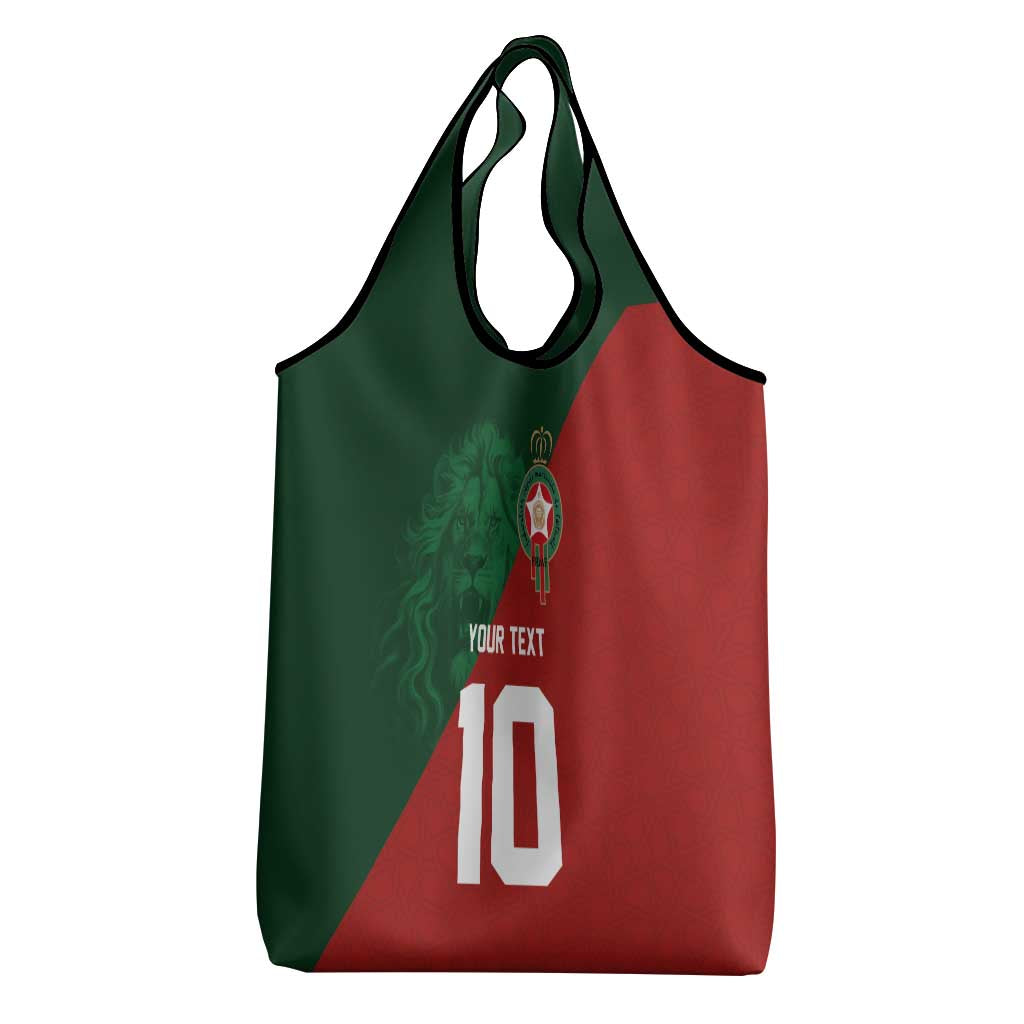 Custom Morocco National Football Grocery Bag The Atlas Lions Spirit - Wonder Print Shop