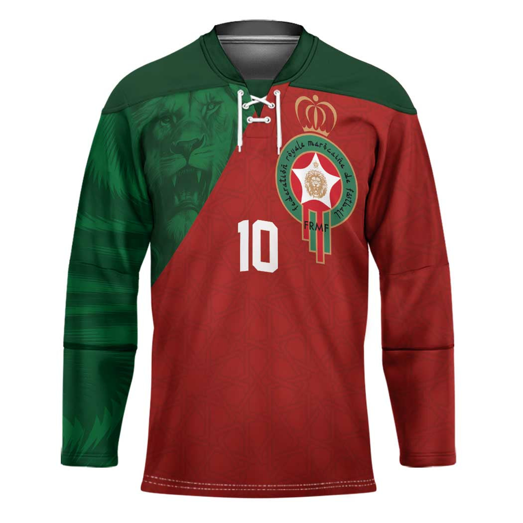 Custom Morocco National Football Hockey Jersey The Atlas Lions Spirit - Wonder Print Shop