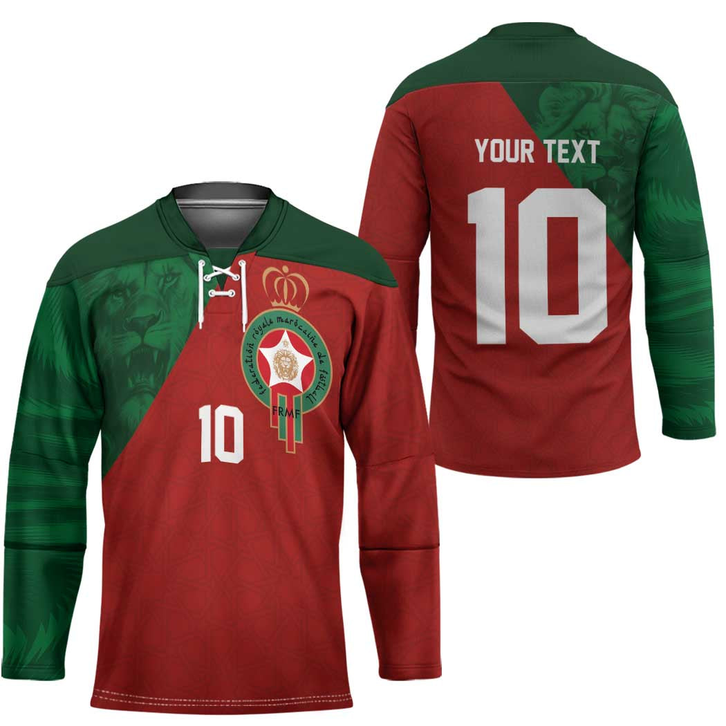 Custom Morocco National Football Hockey Jersey The Atlas Lions Spirit - Wonder Print Shop