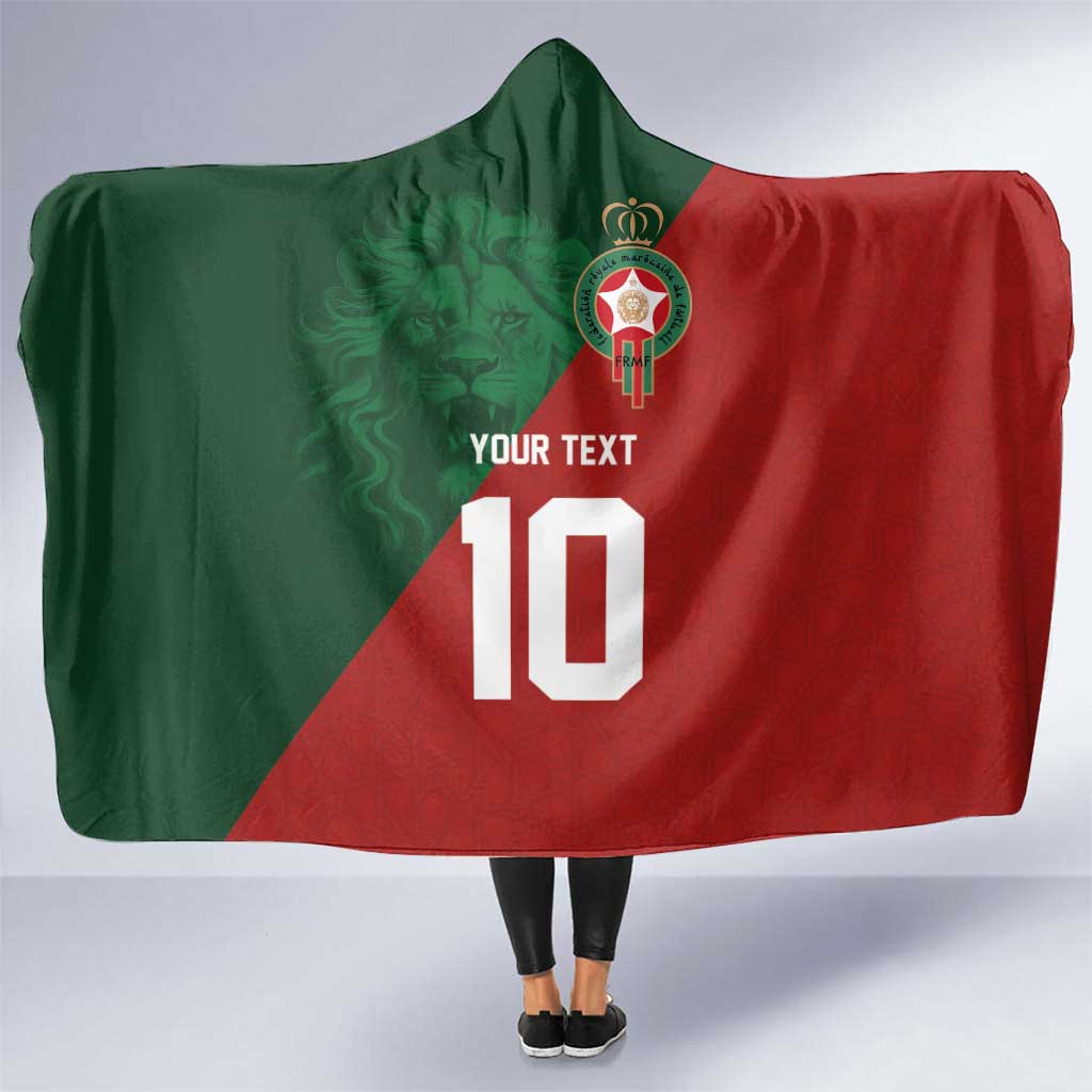 Custom Morocco National Football Hooded Blanket The Atlas Lions Spirit - Wonder Print Shop