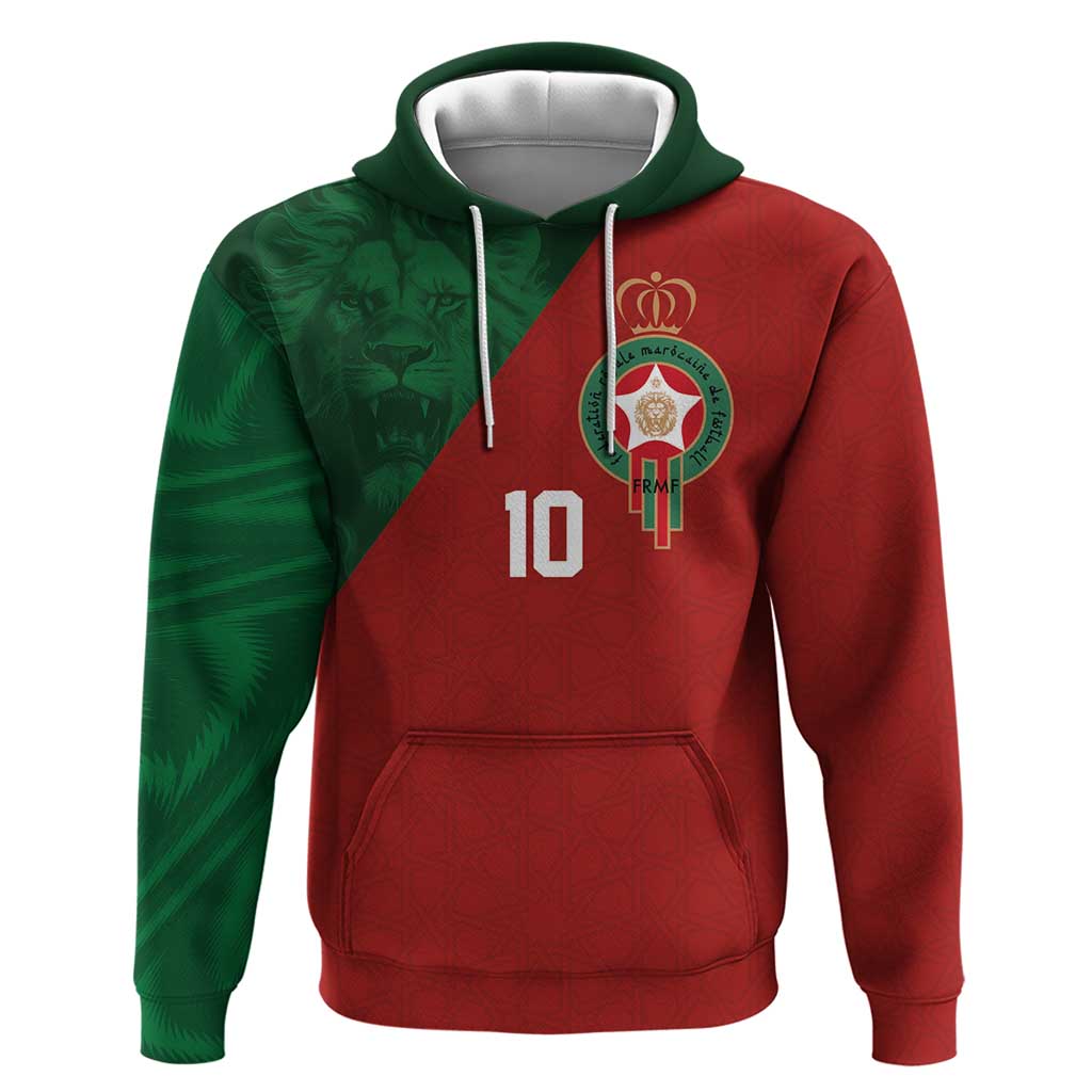 Custom Morocco National Football Hoodie The Atlas Lions Spirit - Wonder Print Shop