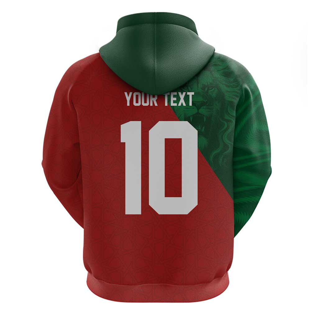 Custom Morocco National Football Hoodie The Atlas Lions Spirit - Wonder Print Shop
