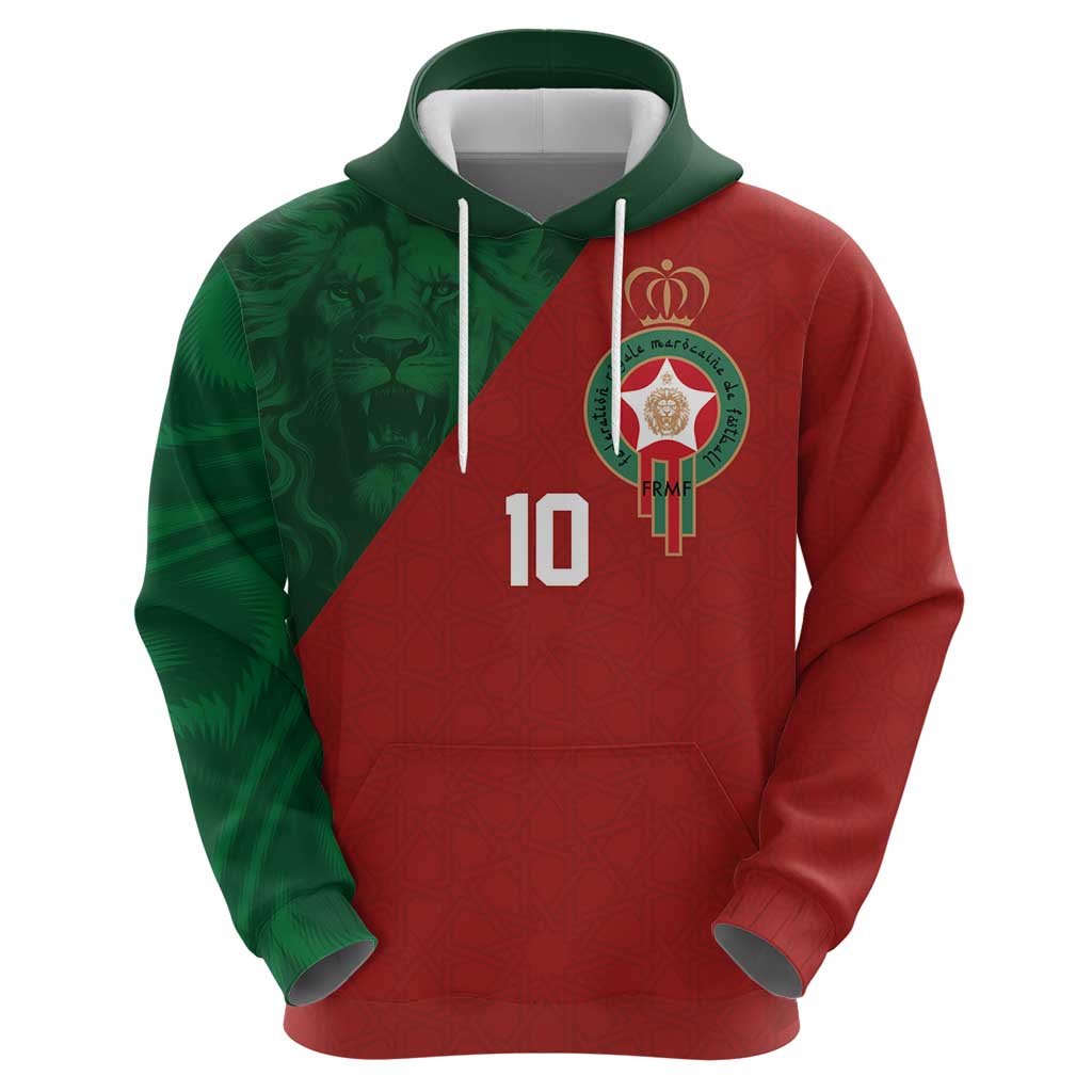 Custom Morocco National Football Hoodie The Atlas Lions Spirit - Wonder Print Shop