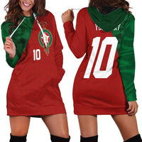 Custom Morocco National Football Hoodie Dress The Atlas Lions Spirit - Wonder Print Shop