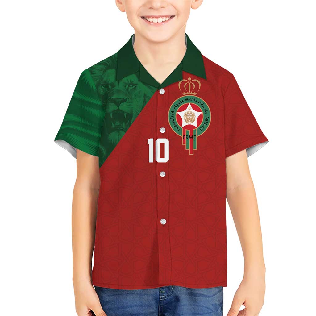 Custom Morocco National Football Kid Hawaiian Shirt The Atlas Lions Spirit - Wonder Print Shop