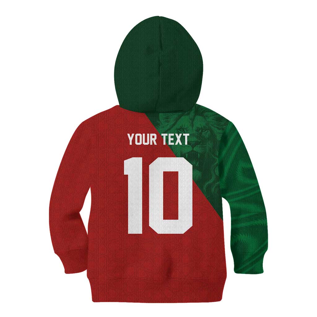 Custom Morocco National Football Kid Hoodie The Atlas Lions Spirit - Wonder Print Shop