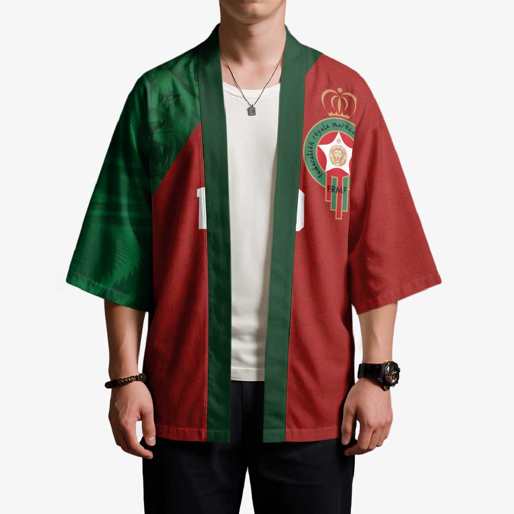 Custom Morocco National Football Kimono The Atlas Lions Spirit - Wonder Print Shop