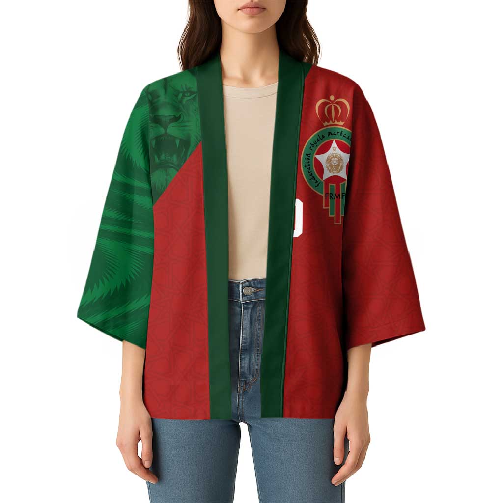 Custom Morocco National Football Kimono The Atlas Lions Spirit - Wonder Print Shop