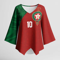 Custom Morocco National Football Kimono Sleeve Blouse The Atlas Lions Spirit - Wonder Print Shop