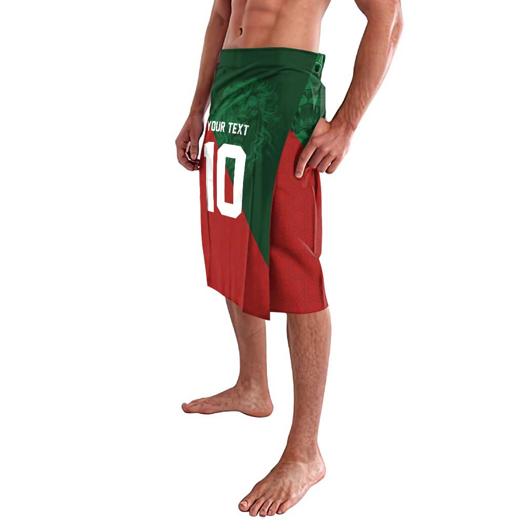 Custom Morocco National Football Lavalava The Atlas Lions Spirit - Wonder Print Shop