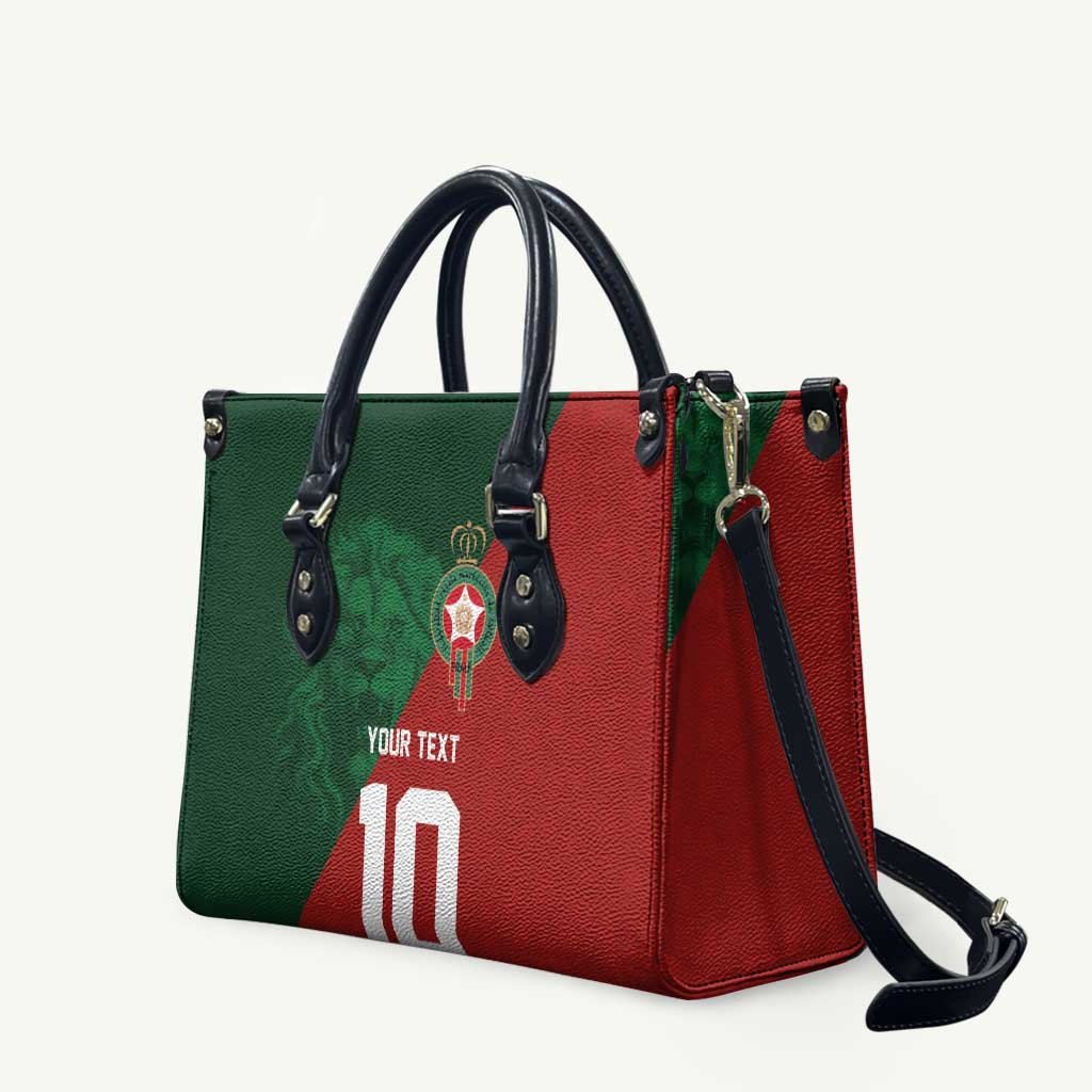 Custom Morocco National Football Leather Bag The Atlas Lions Spirit - Wonder Print Shop