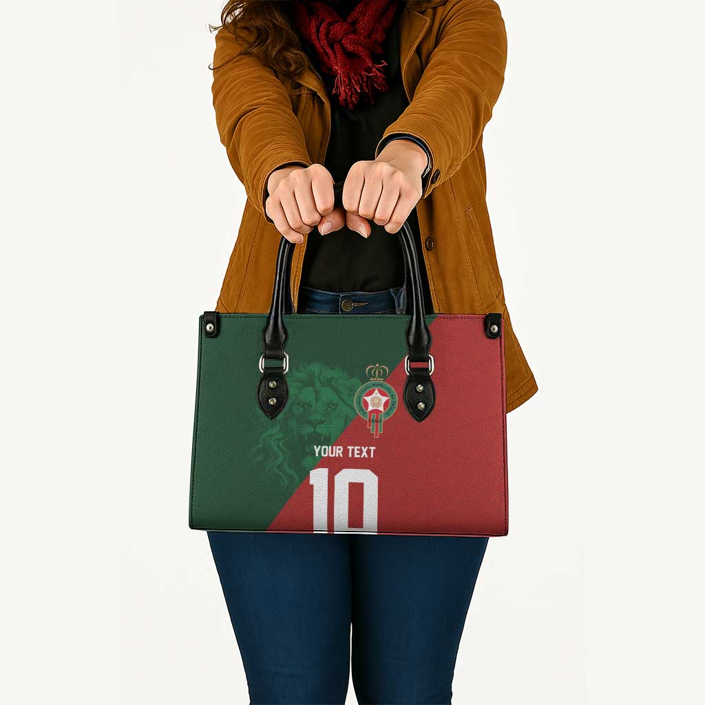 Custom Morocco National Football Leather Bag The Atlas Lions Spirit - Wonder Print Shop