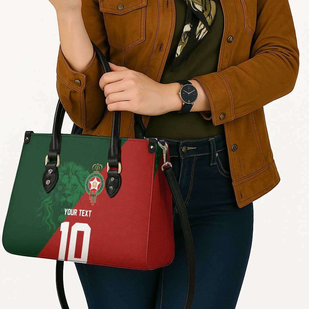 Custom Morocco National Football Leather Bag The Atlas Lions Spirit - Wonder Print Shop