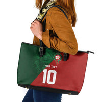 Custom Morocco National Football Leather Tote Bag The Atlas Lions Spirit - Wonder Print Shop