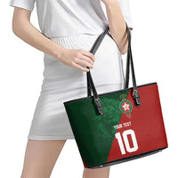 Custom Morocco National Football Leather Tote Bag The Atlas Lions Spirit - Wonder Print Shop